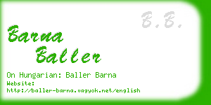 barna baller business card